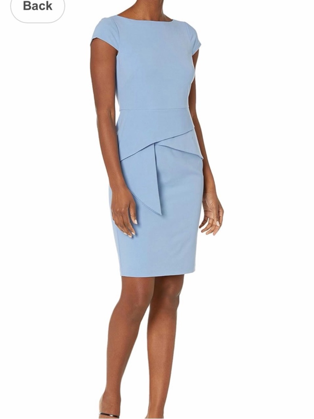Vince Camuto Cap Sleeve Peplum Midi Dress in Light Blue